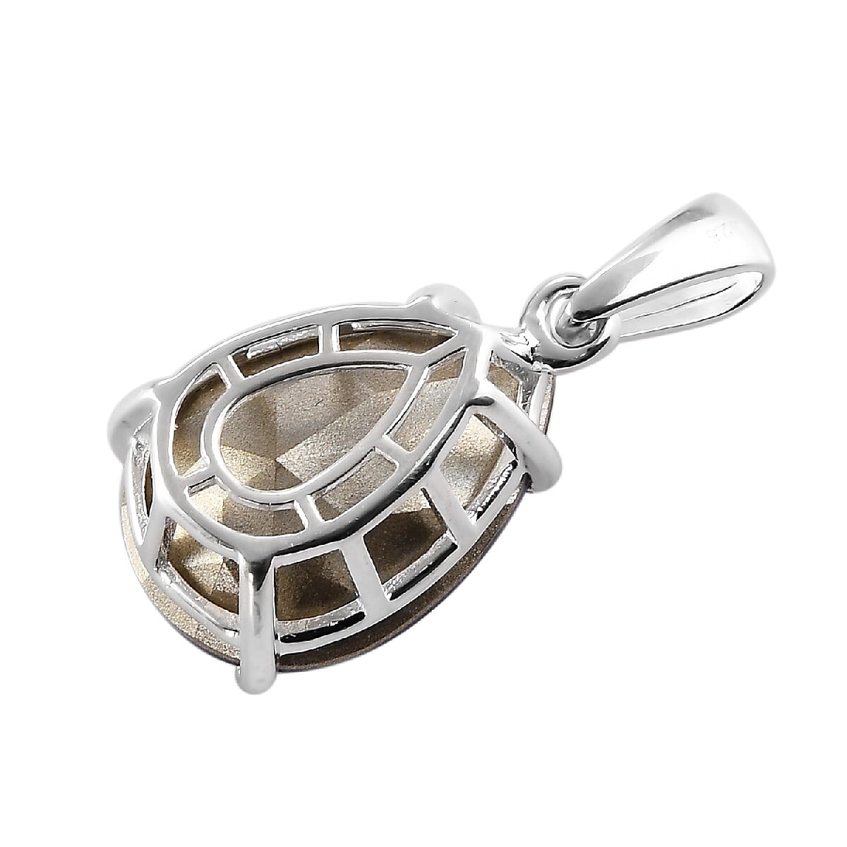 Lustro Stella Tanzanite Colour Crystal Pendant in Platinum Overlay Sterling Silver