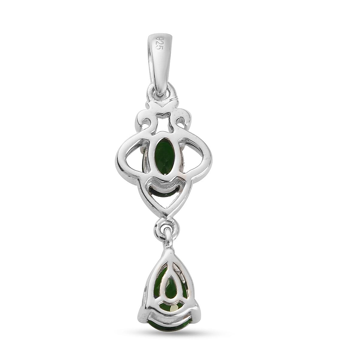 Chrome Diopside Pendant in Platinum Overlay Sterling Silver 1.25 Ct.