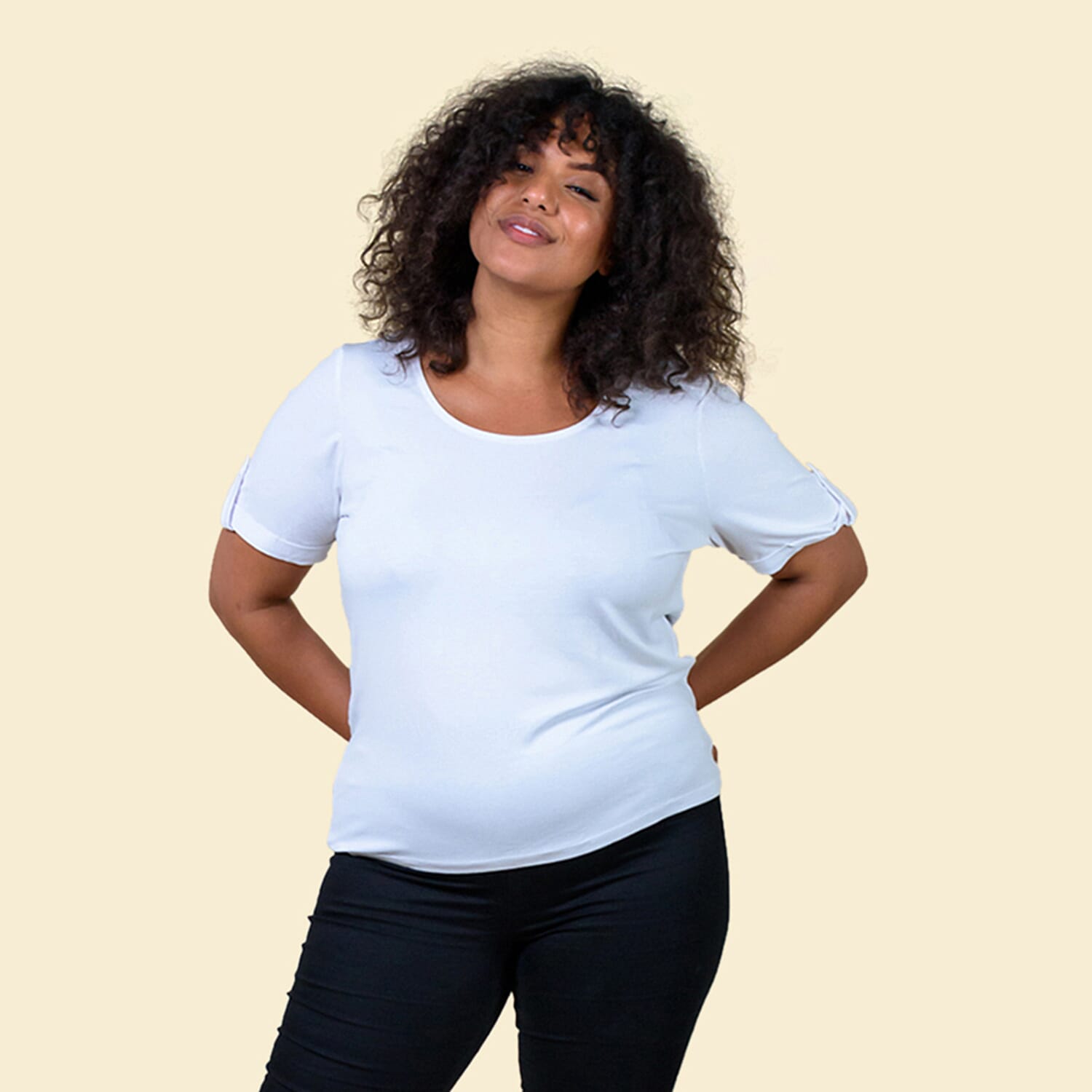 TAMSY Viscose Stylish Tee for Womens Top (Size 10) - White