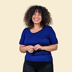 TAMSY Viscose Stylish Tee for Womens Top (Size 10) - White