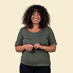 TAMSY Viscose Stylish Tee for Womens Top (Size 10) - White