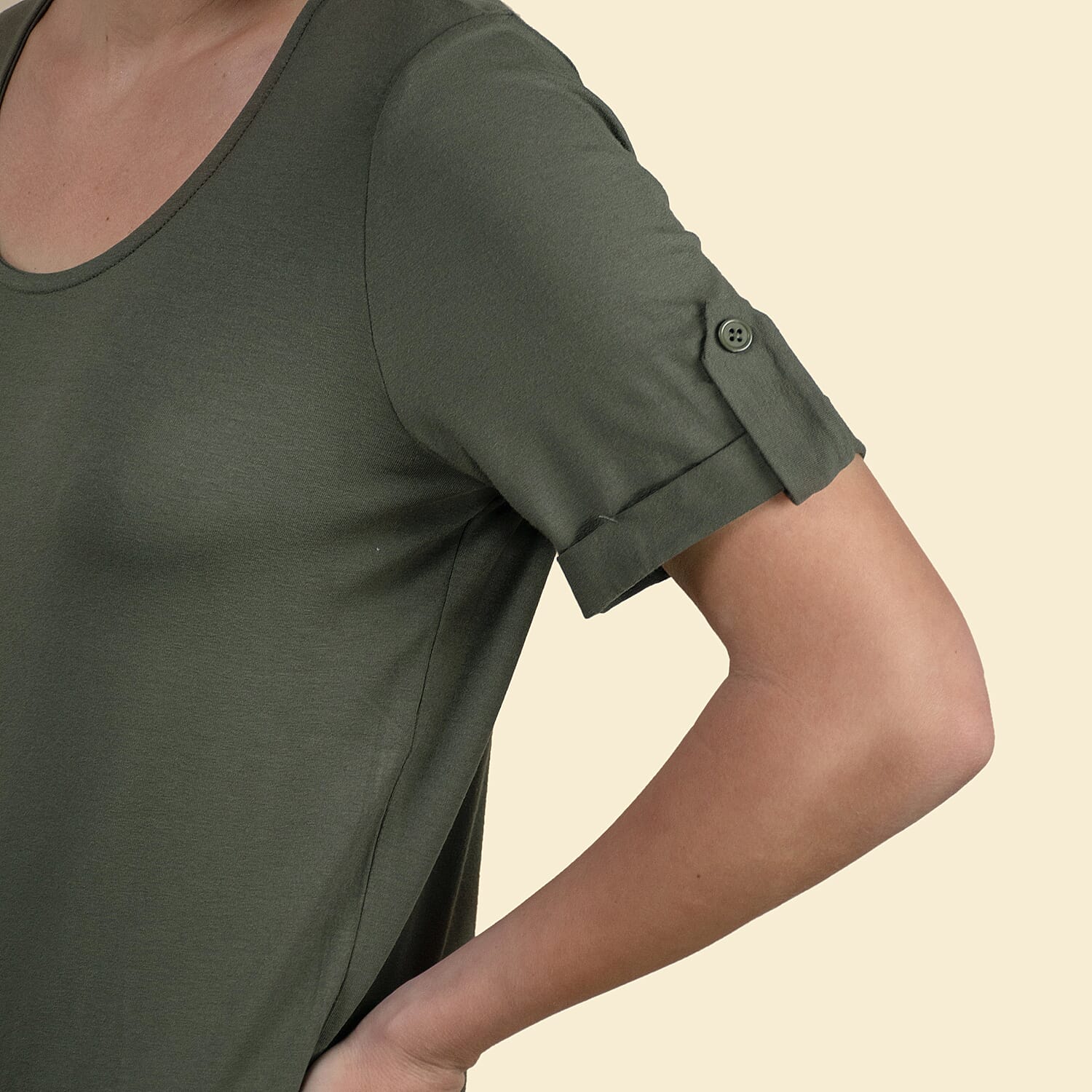 TAMSY Viscose Stylish Tee for Womens Top (Size 10) - White