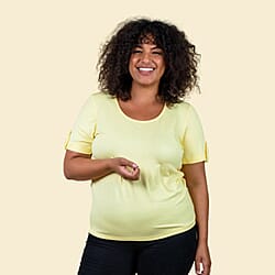 TAMSY Viscose Stylish Tee for Womens Top (Size 10) - White