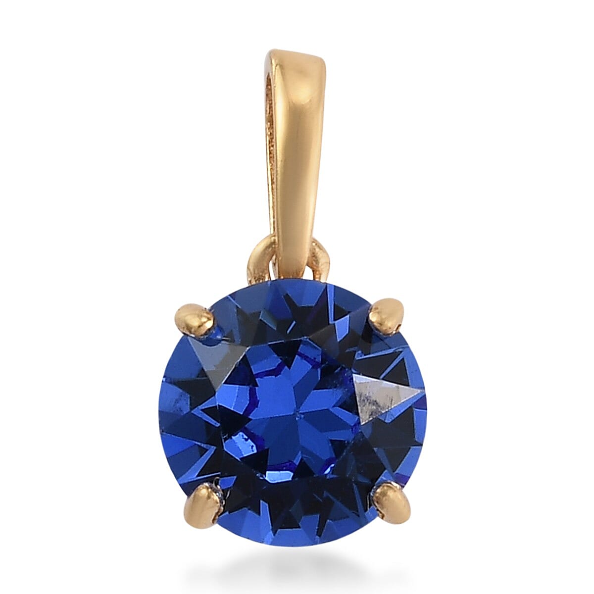 Lustro Stella - Sapphire Crystal Pendant in 14K Gold Overlay Sterling Silver