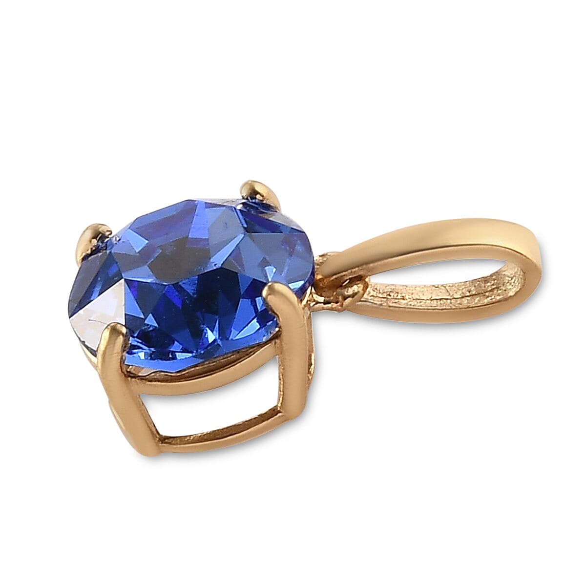 Lustro Stella - Sapphire Crystal Pendant in 14K Gold Overlay Sterling Silver