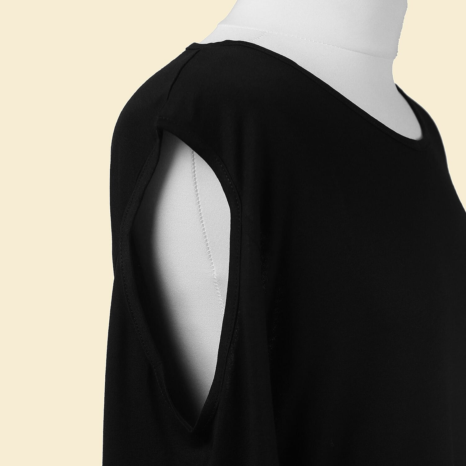 TAMSY Women Cold Shoulder Top - Black