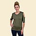 TAMSY Women Cold Shoulder Top - Khaki