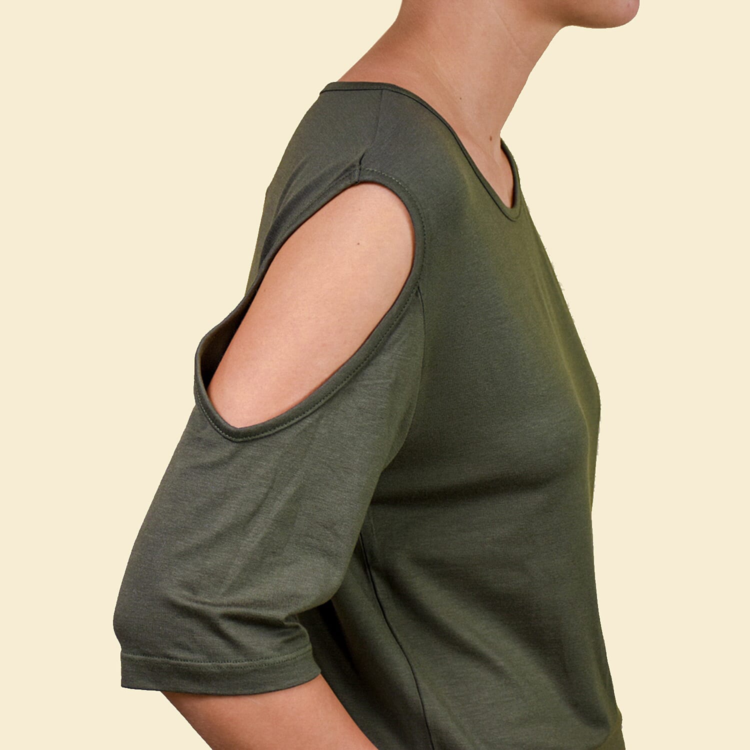 TAMSY Women Cold Shoulder Top - Black