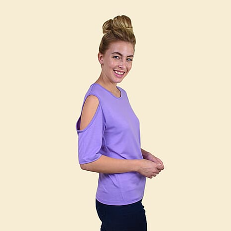 TAMSY Women Cold Shoulder Top (Size-16-18) - Lilac