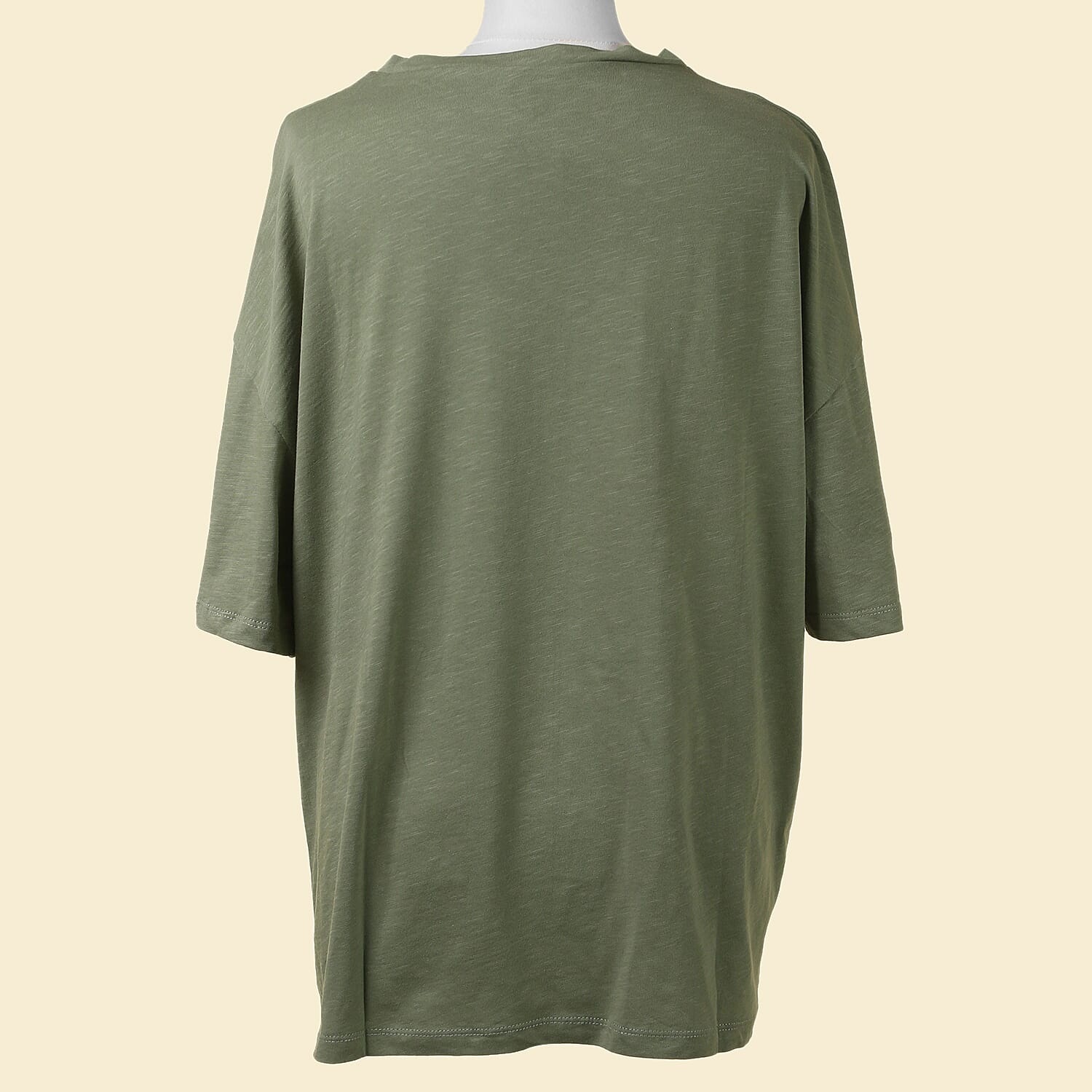 TAMSY Cotton Slub Tee - Oil Green