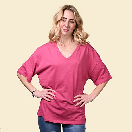 TAMSY 100% Cotton Slub Tee (Size-14) - Malaga