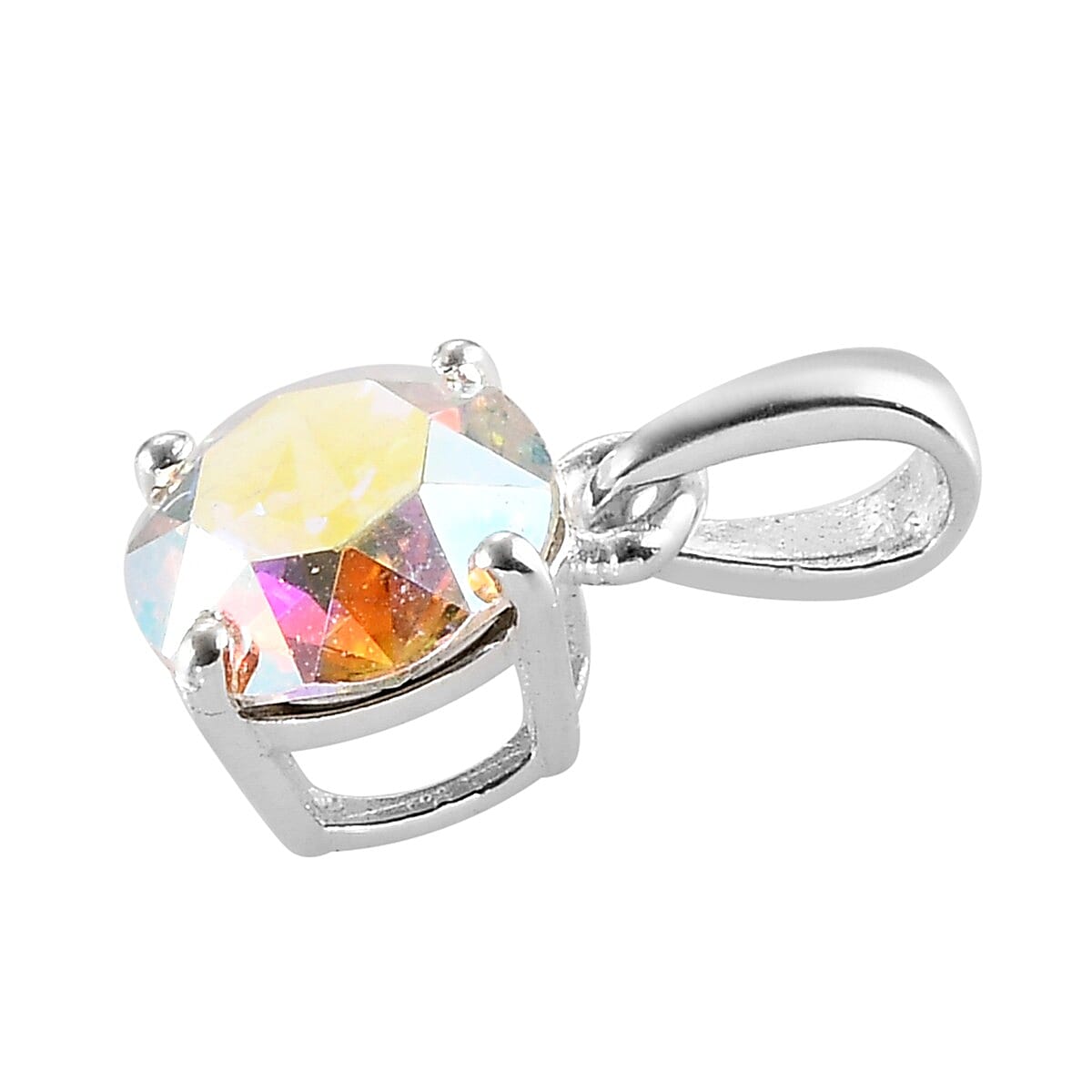 3 Piece Set -  AB Crystal Solitaire Stud Push Post Earring and Solitaire Ring and Soli  Sterling Silver 4.00 ct  4.000  Ct.