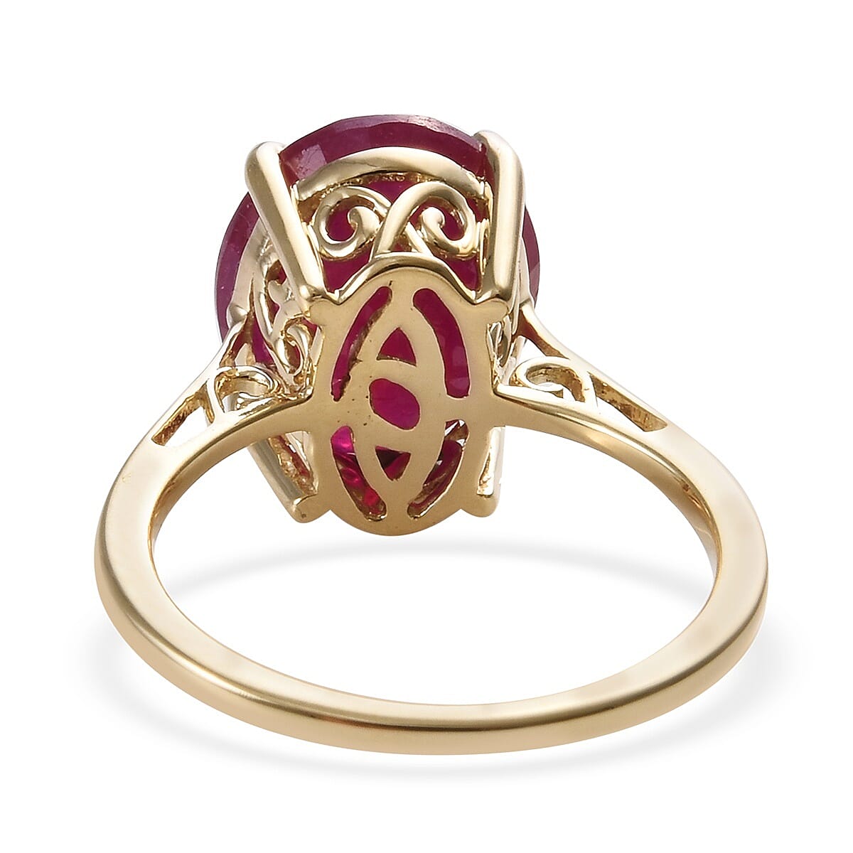 9K Yellow Gold AA African Ruby Ring  7.290 Ct,
