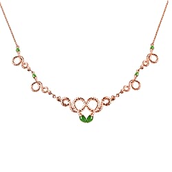 Rachel Galley Venom Collection 5.510 Ct. Green Jade Necklace in Rose Gold Plated Sterling Silver