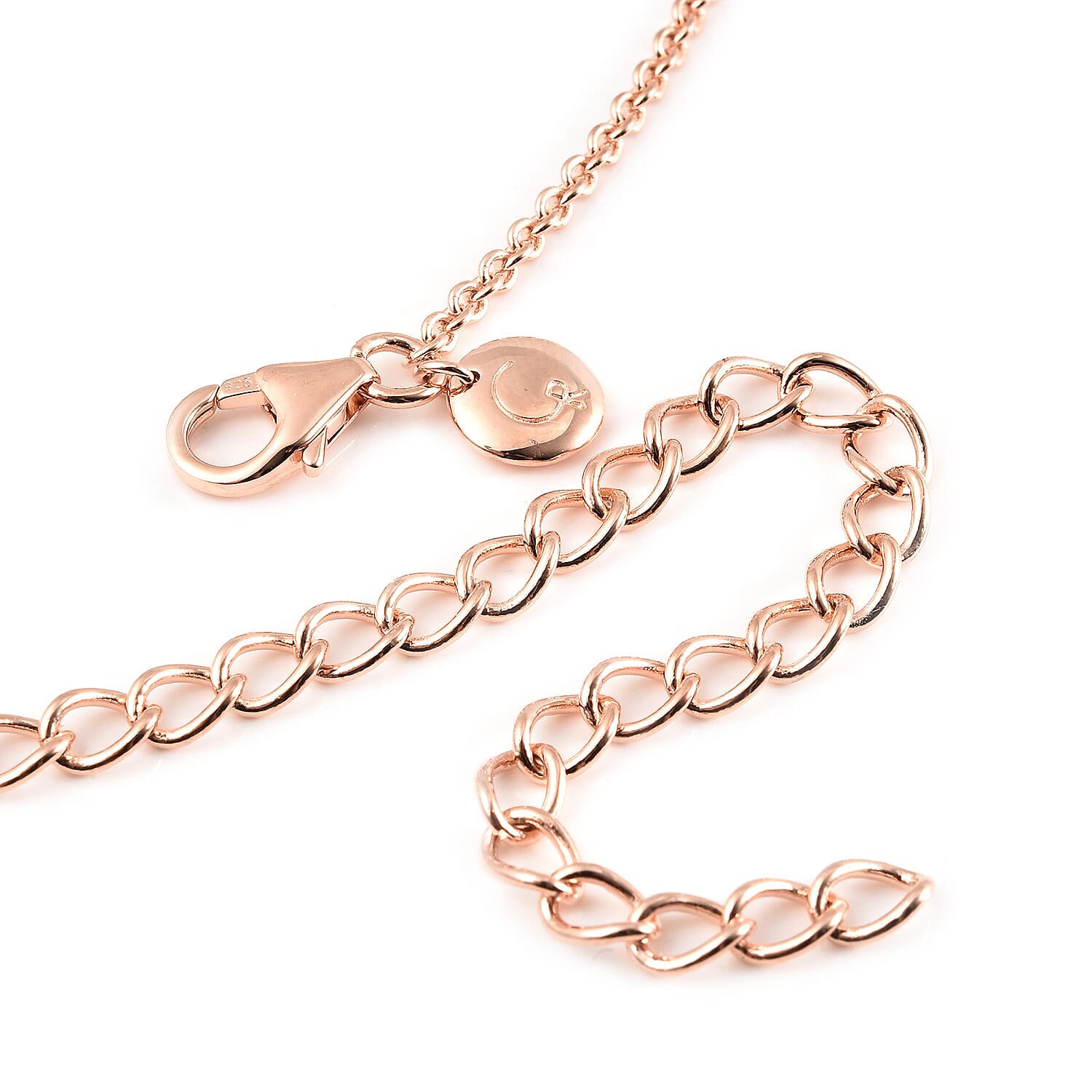 Rachel Galley Venom (Snakes) Collection - Green Jade Necklace (Size 20-4 Inch Ext.) in Rose Gold Overlay Sterling Silver 5.51 Ct, Silver Wt. 31.00 Gms