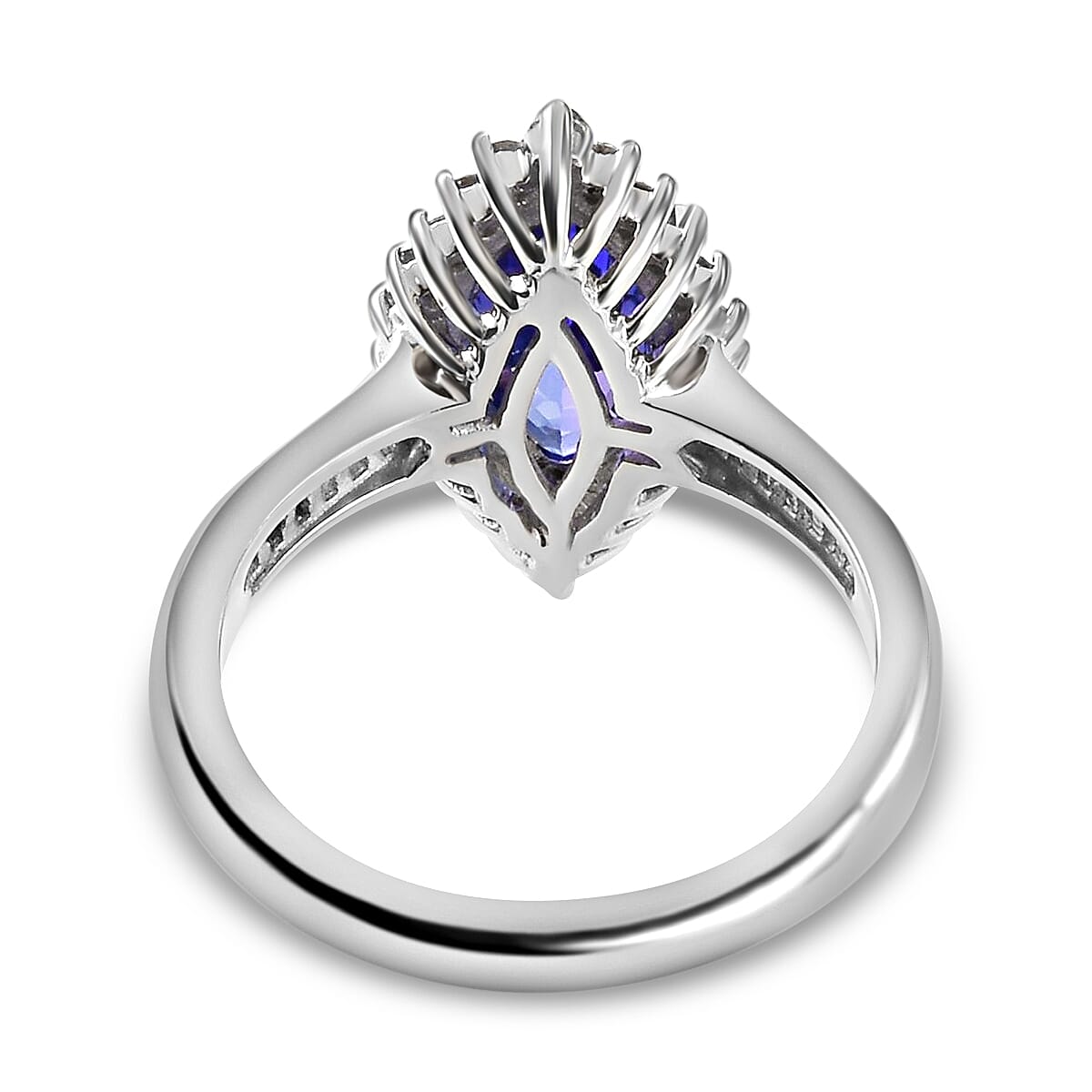 RHAPSODY 950 Platinum AAAA Tanzanite and Diamond (VS-E-F) Ring 2.37 Ct, Platinum wt. 6.05 Gms