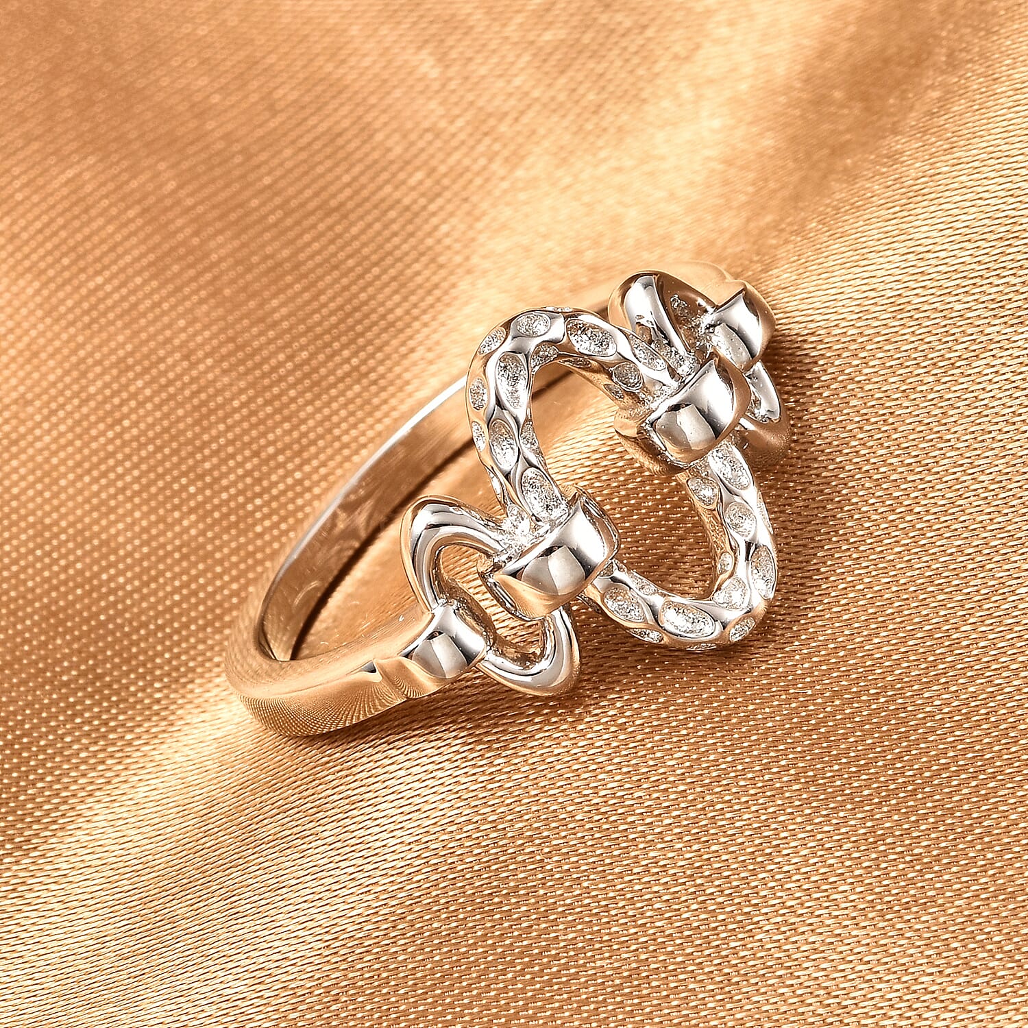 Rachel Galley Love Link Collection - Rhodium Overlay Sterling Silver Ring