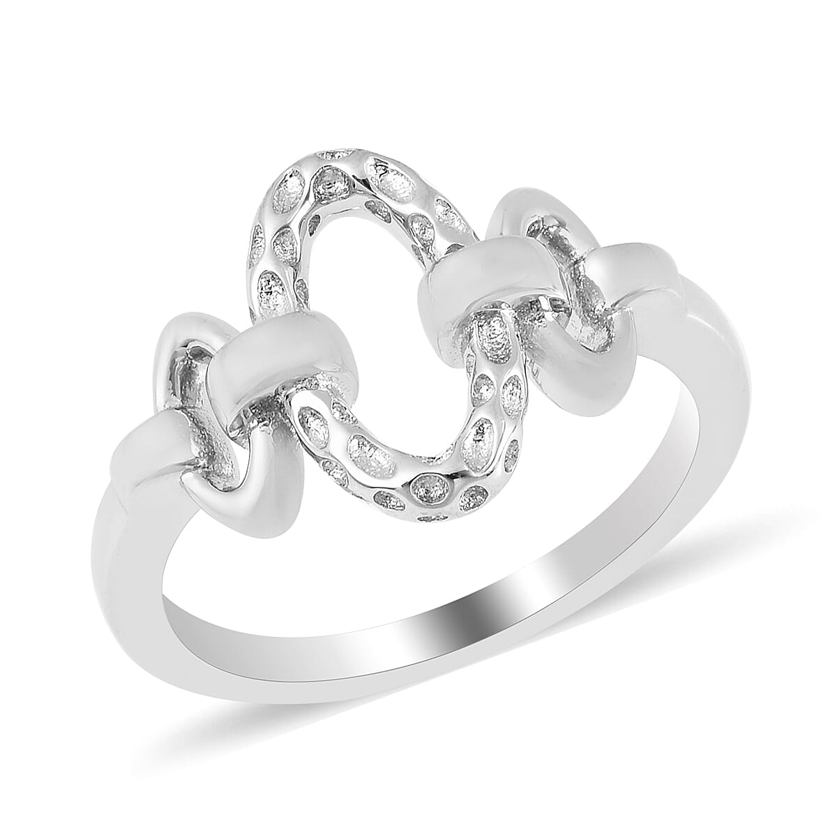 Rachel Galley Love Link Collection - Rhodium Overlay Sterling Silver Ring