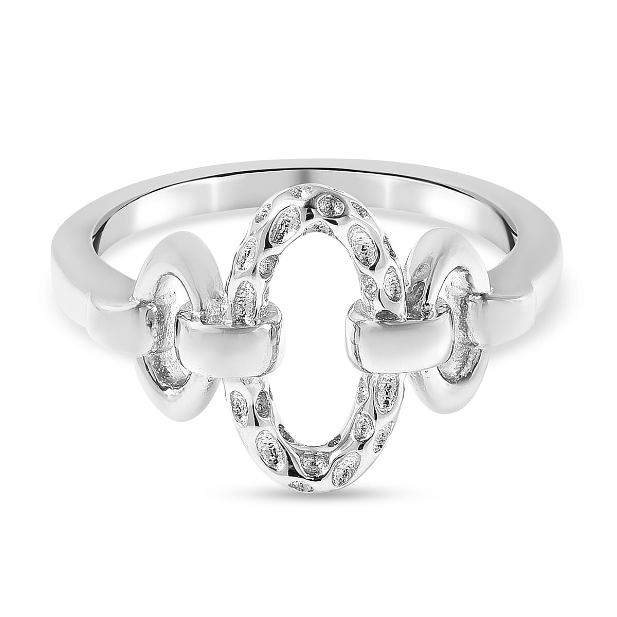 Rachel Galley Love Link Collection - Rhodium Overlay Sterling Silver Ring