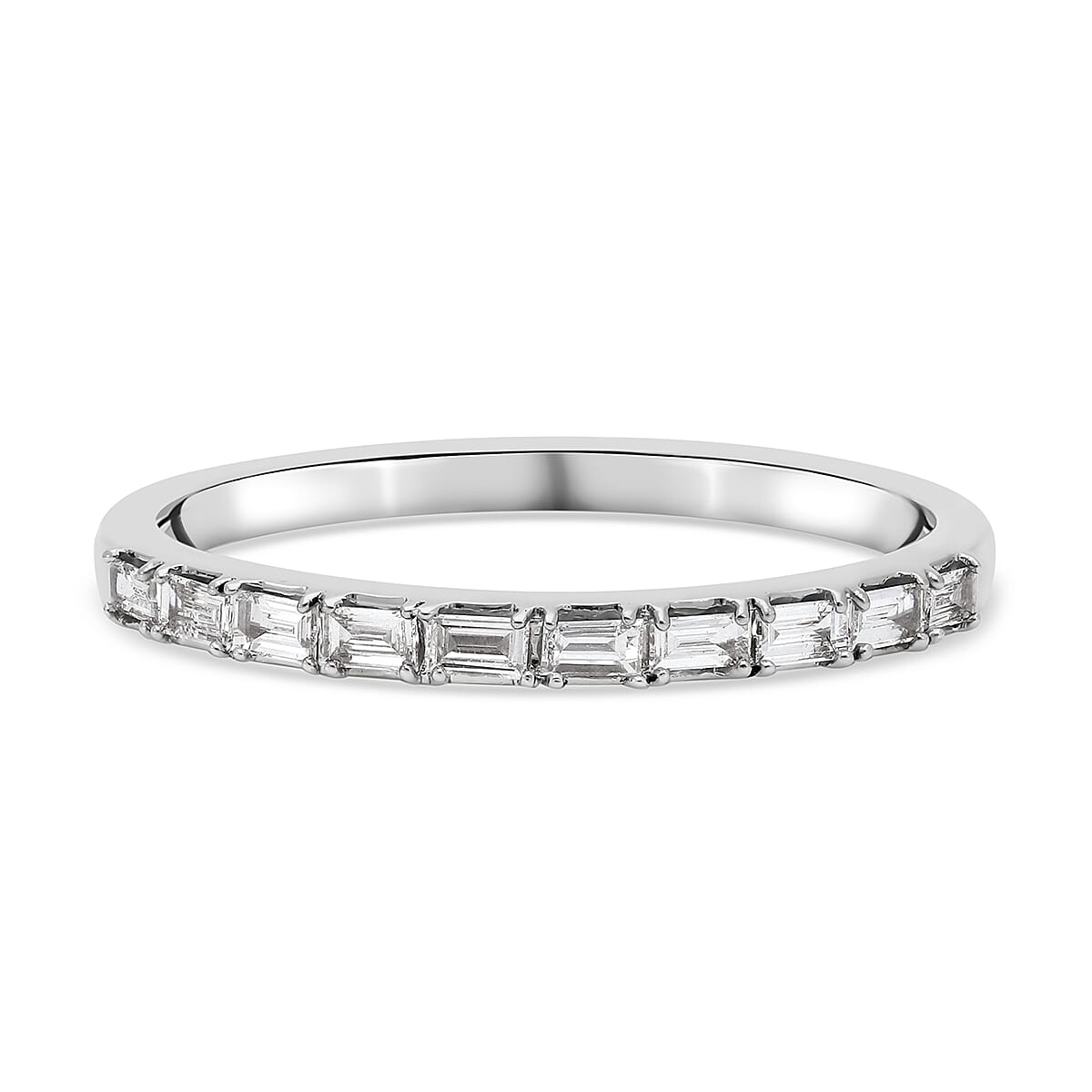 RHAPSODY 950 Platinum IGI Certified Diamond (VS- E-F) Half Eternity Band Ring 0.330 Ct.