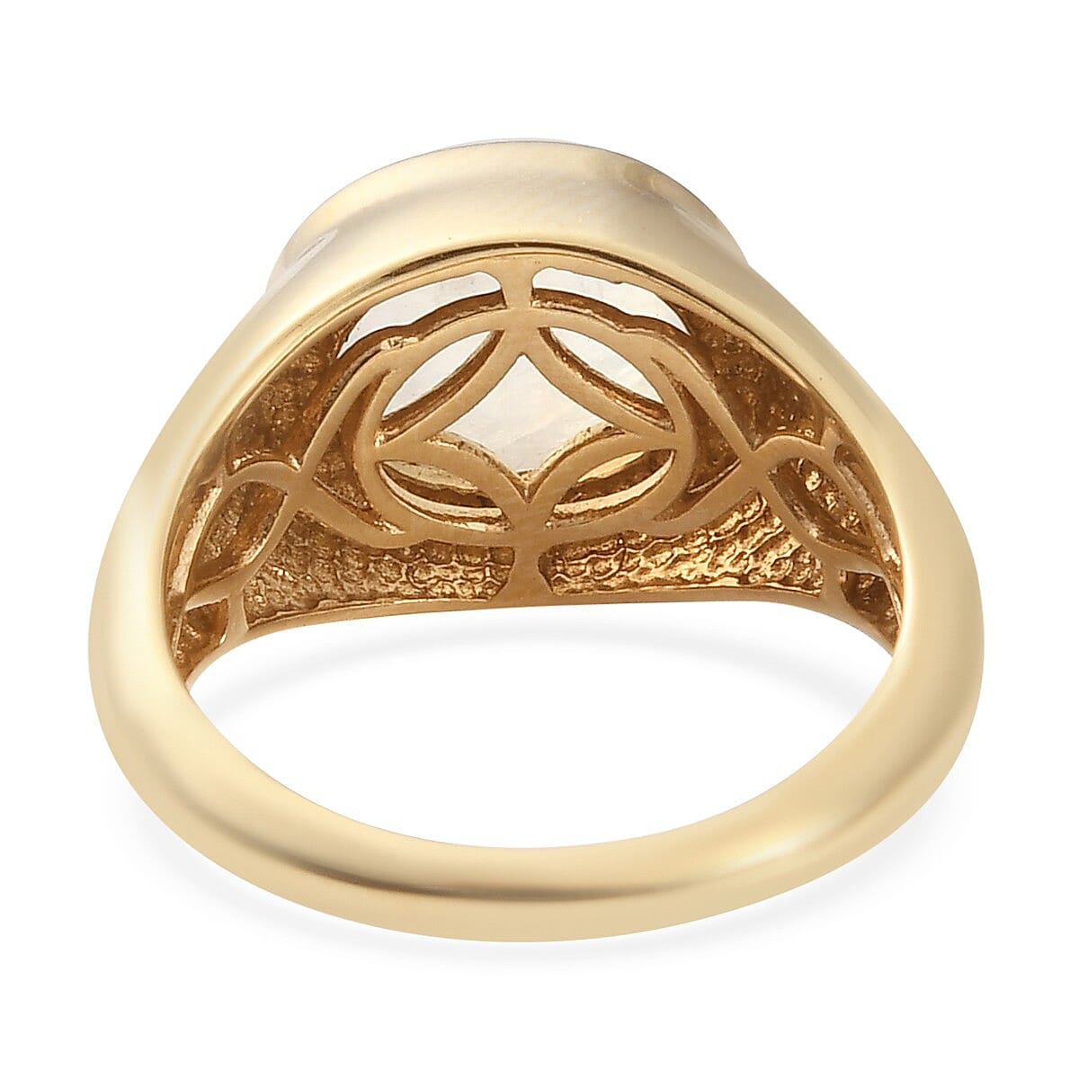 Rainbow Moonstone Ring in 14K Gold Overlay Sterling Silver 3.14 Ct