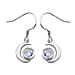 Rainbow Moonstone Dangling Earrings (with Hook) in Platinum Overlay Sterling Silver 2.12 Ct.