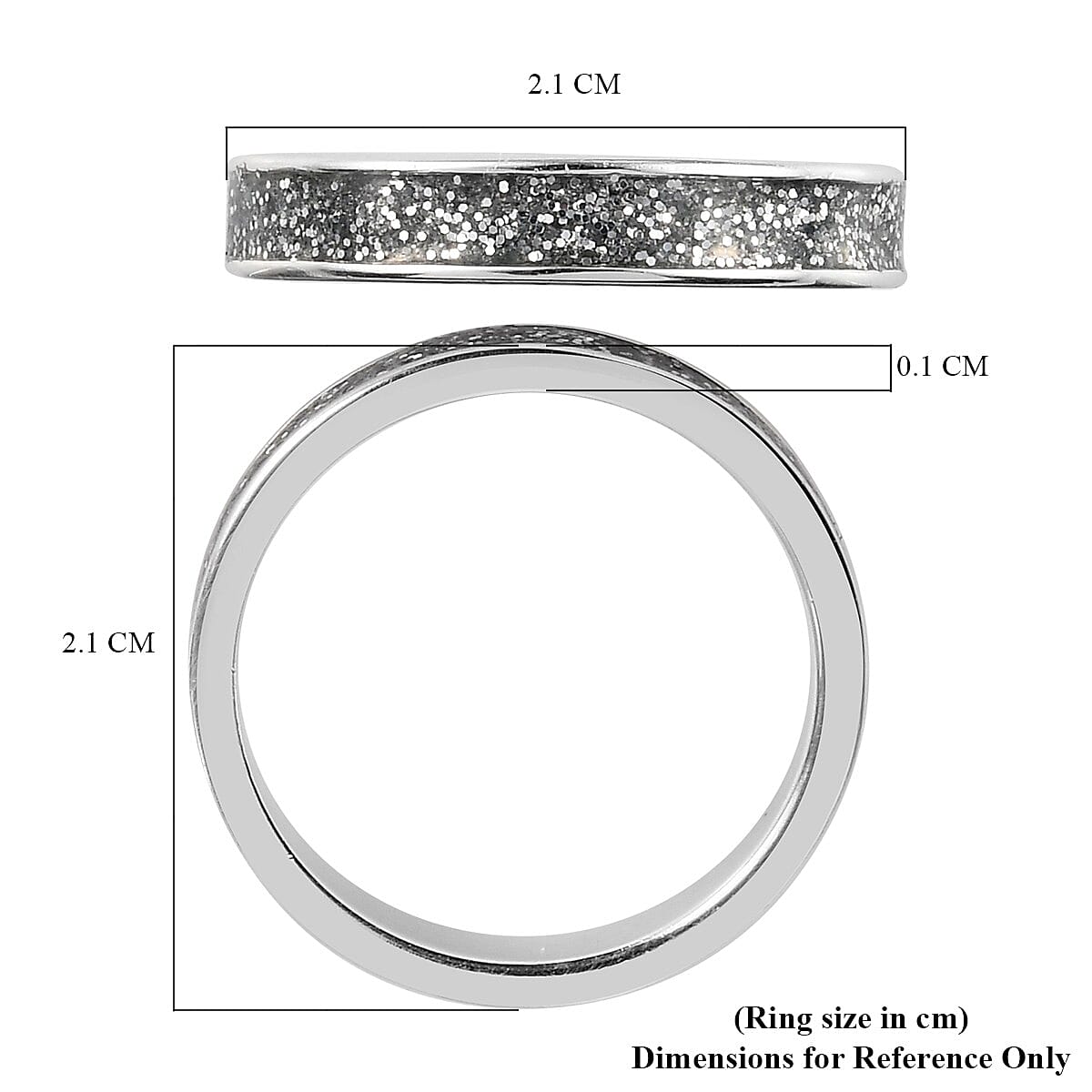 Sterling Silver Metallic Grey Smalto Band Ring