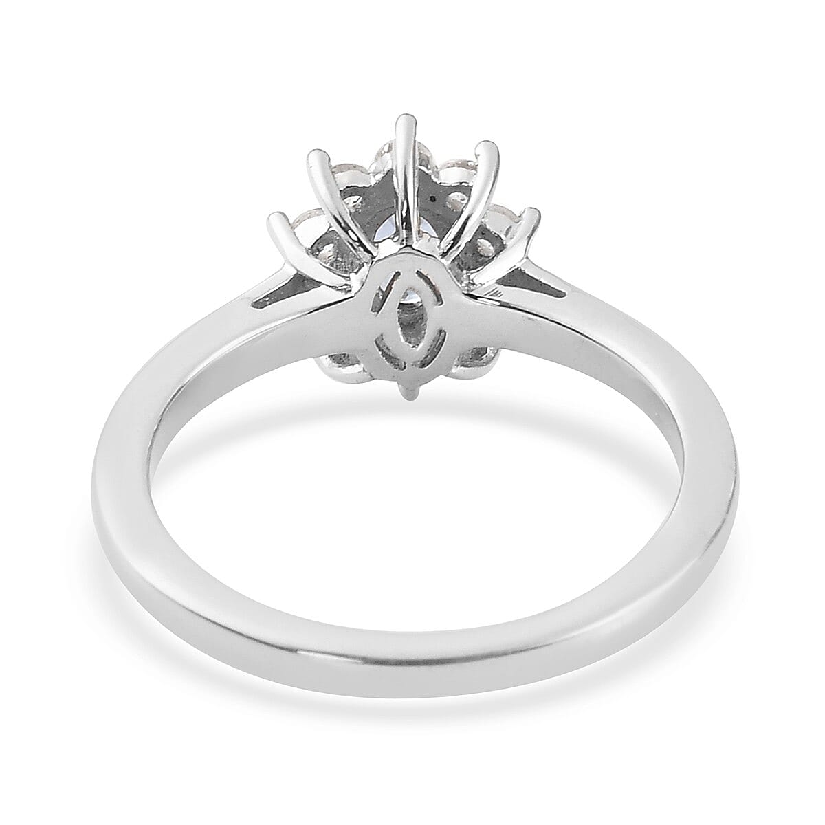 Tanzanite and Natural Cambodian Zircon Ring in Platinum Overlay Sterling Silver