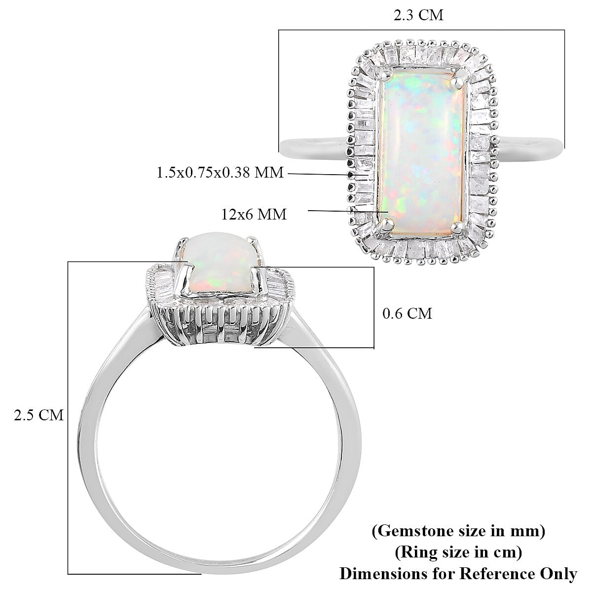 AAA Ethiopian Welo Opal and Diamond Ring in Platinum Overlay Sterling Silver 2.22 Ct.