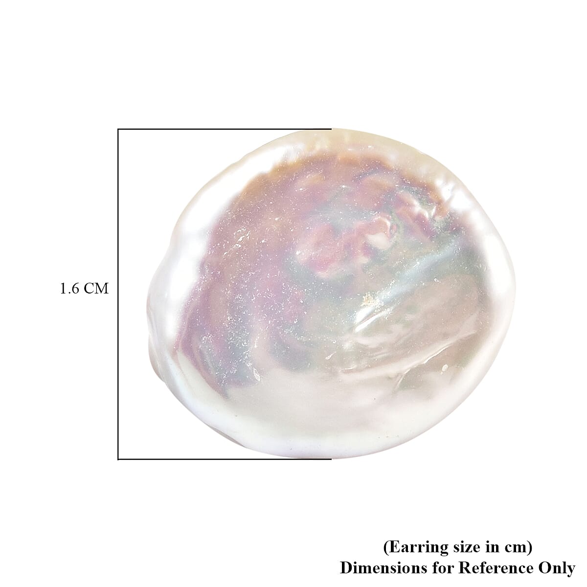 White Baroque Pearl Stud Earrings (with Push Back) in Rose Gold Overlay Sterling Silver