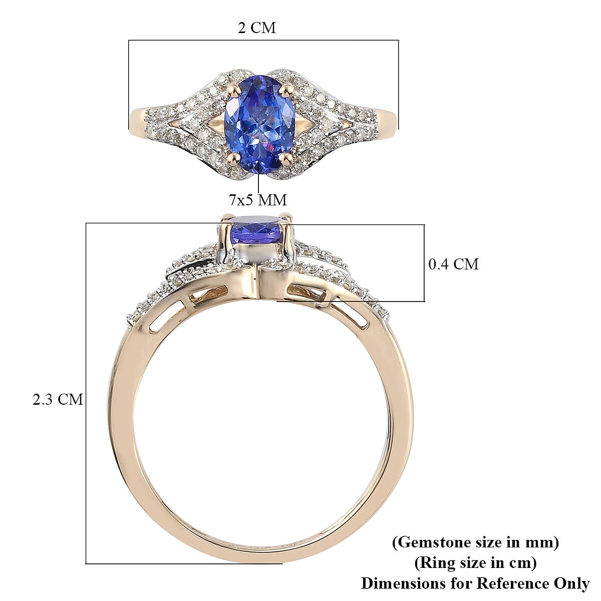 GP Celestial Dream Collection - 9K Yellow Gold Tanzanite & Diamond Ring