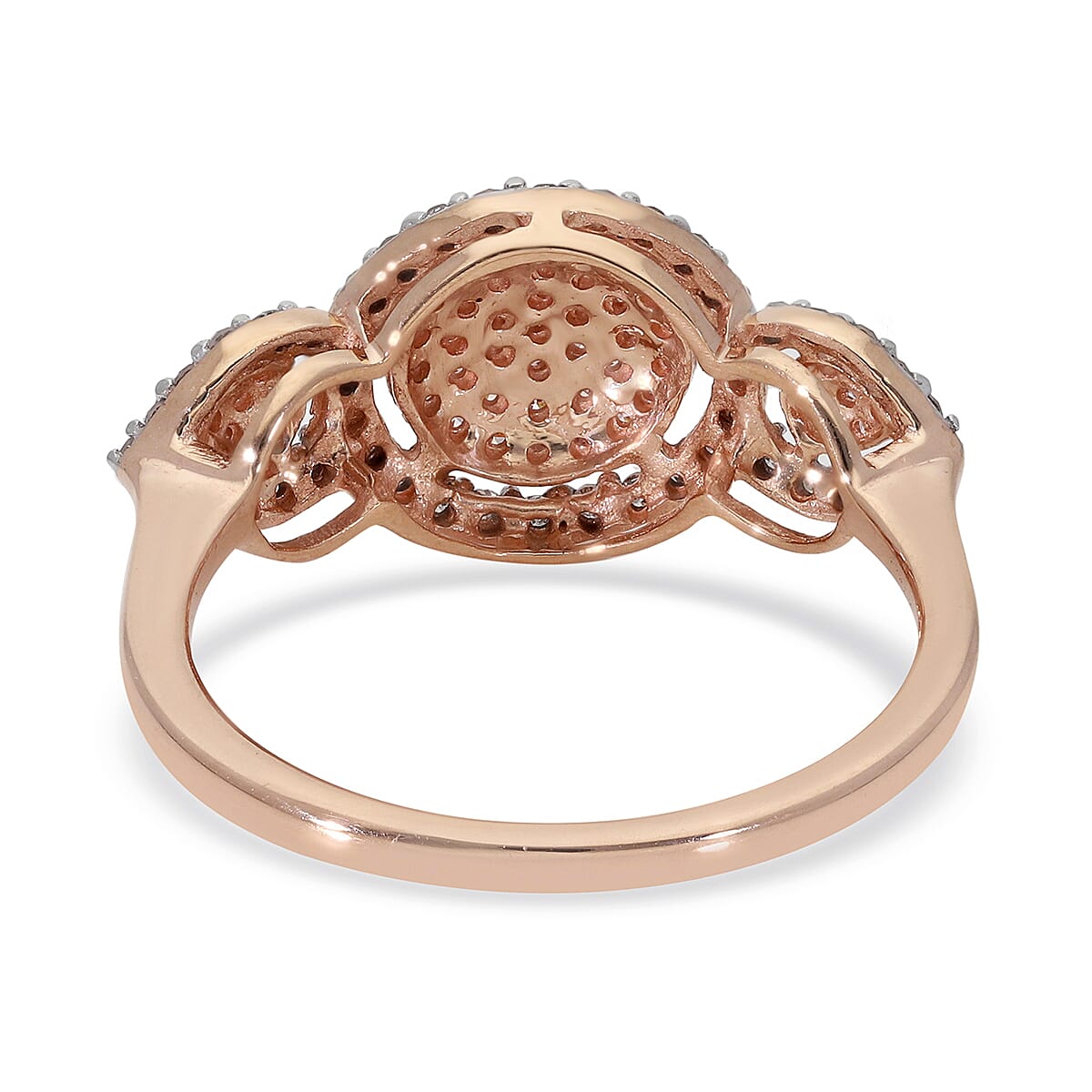 9K Rose Gold Natural Pink Diamond and White Diamond (G-H) Ring 0.50 Ct.