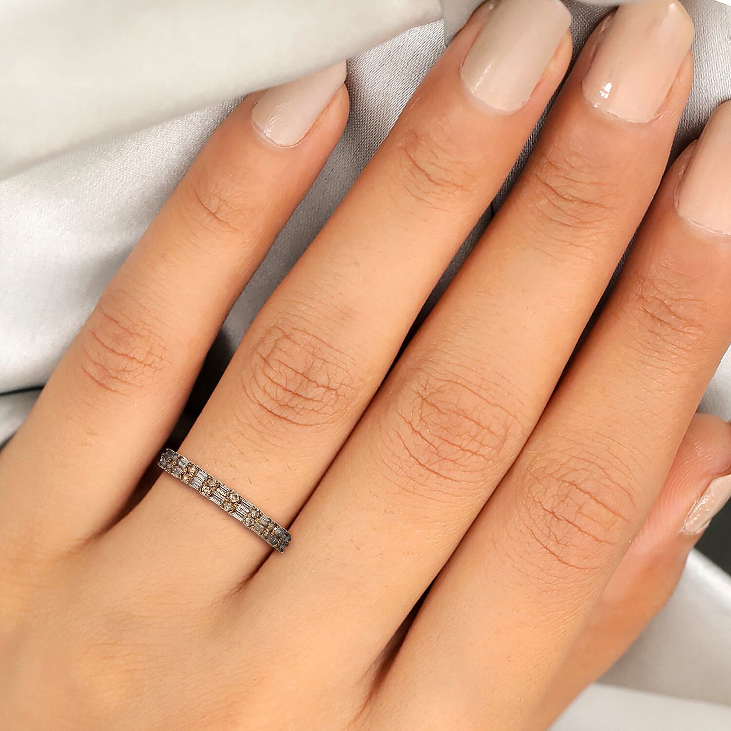 9K Rose Gold SGL Certified Natural Champagne Diamond Ring 0.50 Ct.