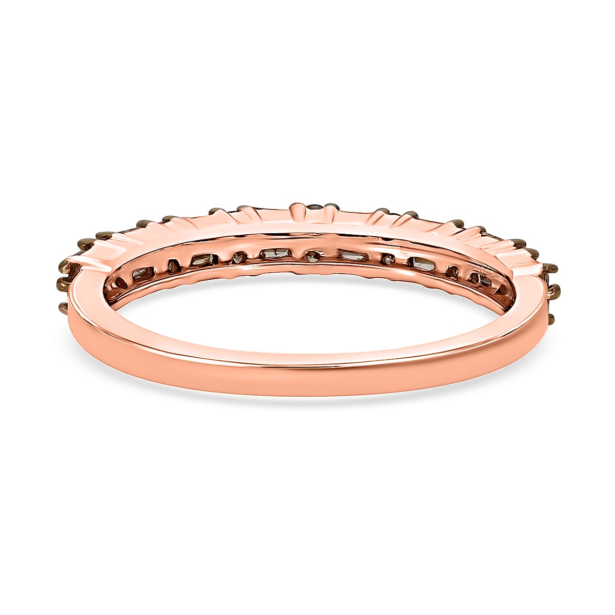 9K Rose Gold SGL Certified Natural Champagne Diamond Ring 0.50 Ct.