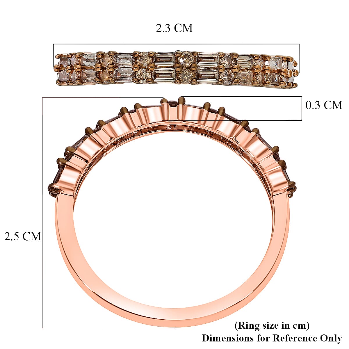 9K Rose Gold SGL Certified Natural Champagne Diamond Ring 0.50 Ct.