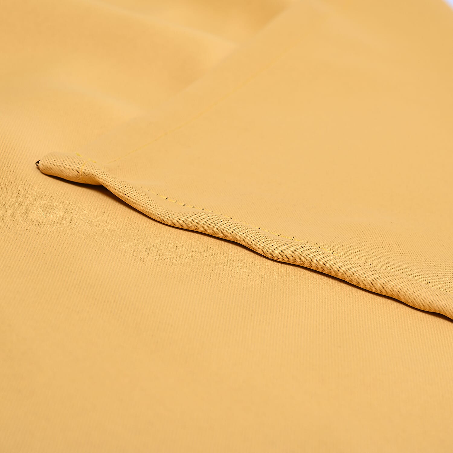 Pair of Thermal  Blackout Curtains with 8 Eyelets (Size 140x240Cm or 55x94in ) - Mustard