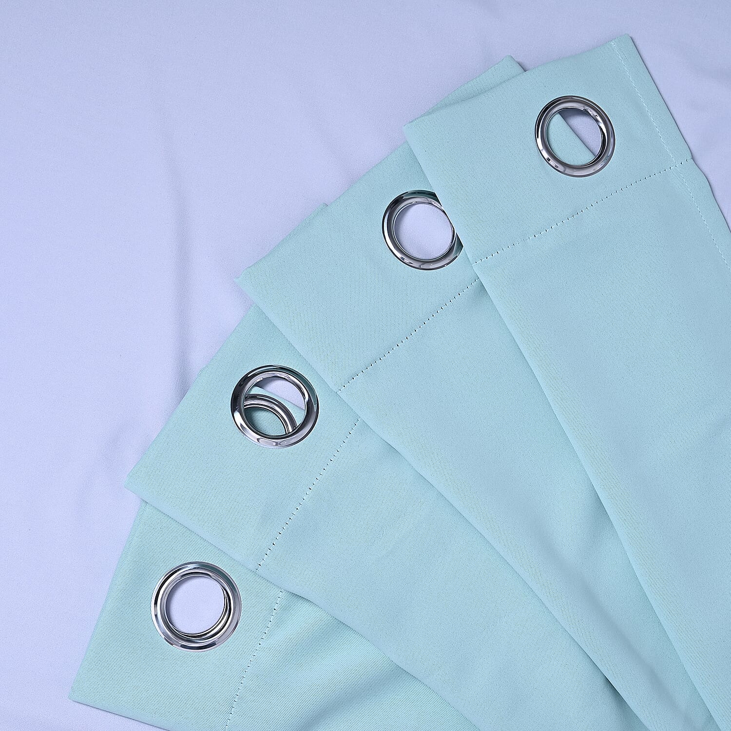 Pair of Thermal Blackout Curtains with 8 Eyelets (Size 140x240Cm or 55x94in ) - Sky Blue