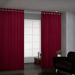 Set of 2 Blackout Curtain with 8 Metal Rings - Red