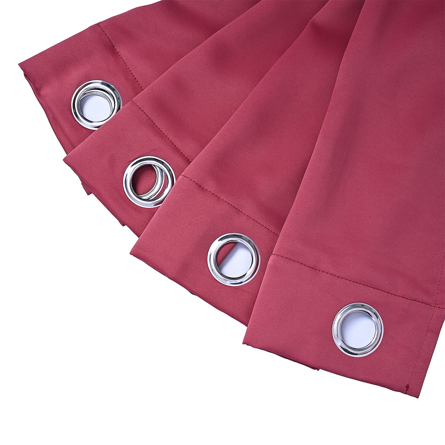 Pair of Thermal Blackout Curtains with 8 Eyelets (Size 140x240Cm or 55x94in ) - Wine Red