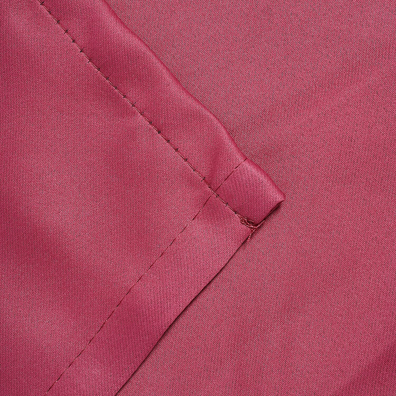 Pair of Thermal Blackout Curtains with 8 Eyelets (Size 140x240Cm or 55x94in ) - Wine Red