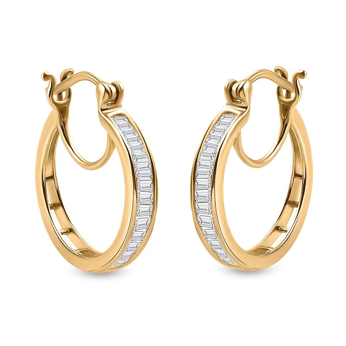 9K Yellow Gold SGL Certified Diamond Earrings (With Post Clasp Lock) 0.50 Ct.