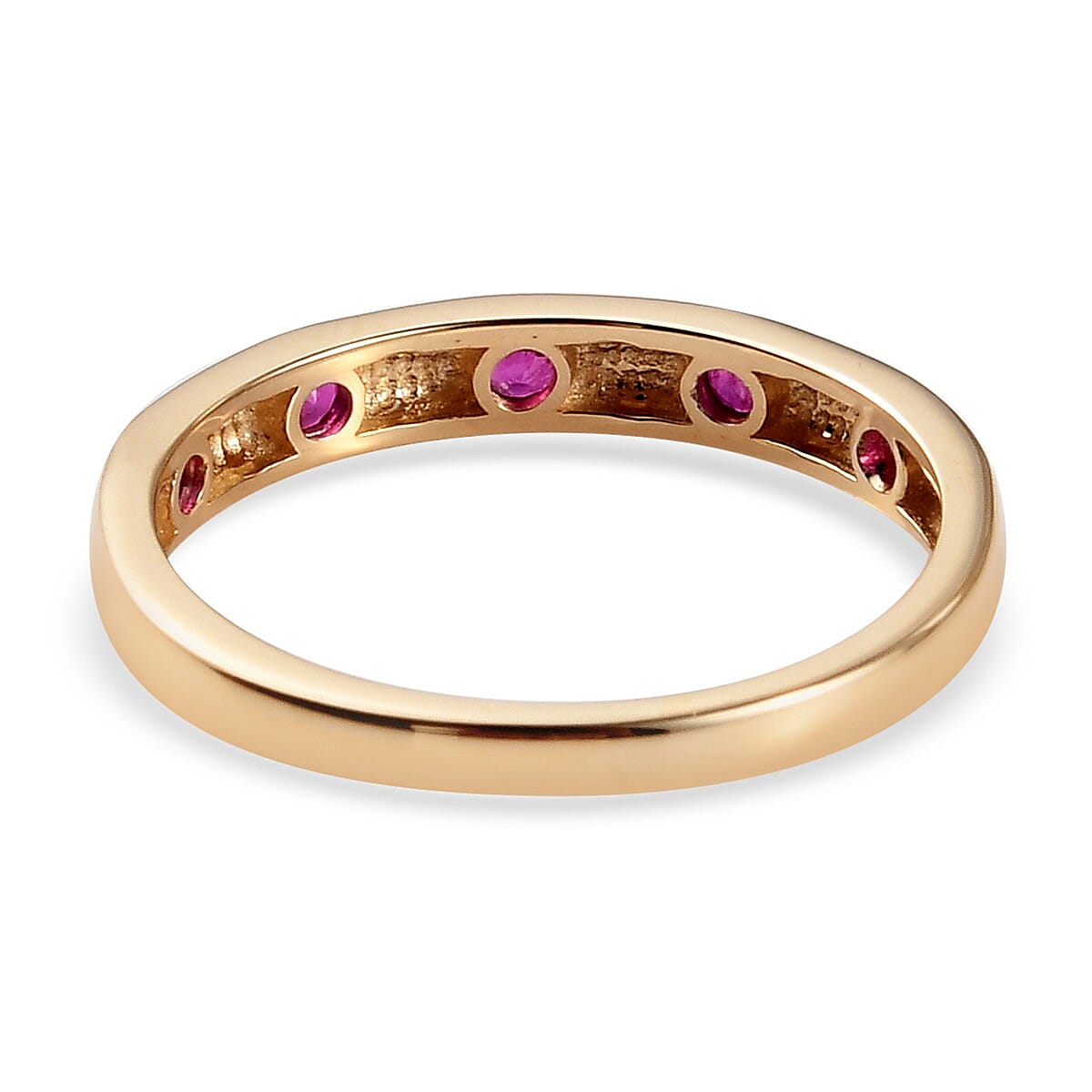 9K Yellow Gold Ruby Band Ring