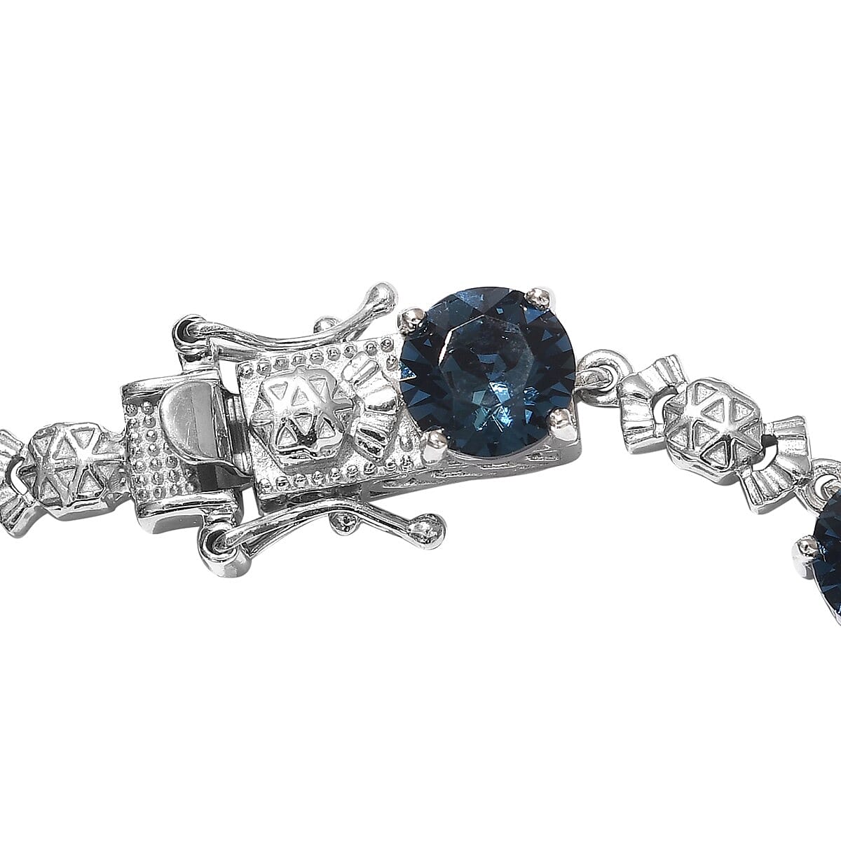 Lustro Stella Montana Crystal Bracelet (Size 7) in Platinum Overlay Sterling Silver, Silver Wt 11.65 Grams