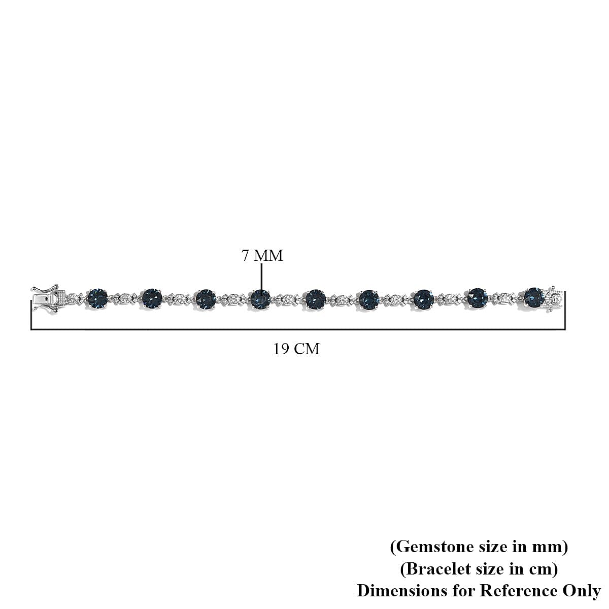 Lustro Stella Montana Crystal Bracelet (Size 7) in Platinum Overlay Sterling Silver, Silver Wt 11.65 Grams