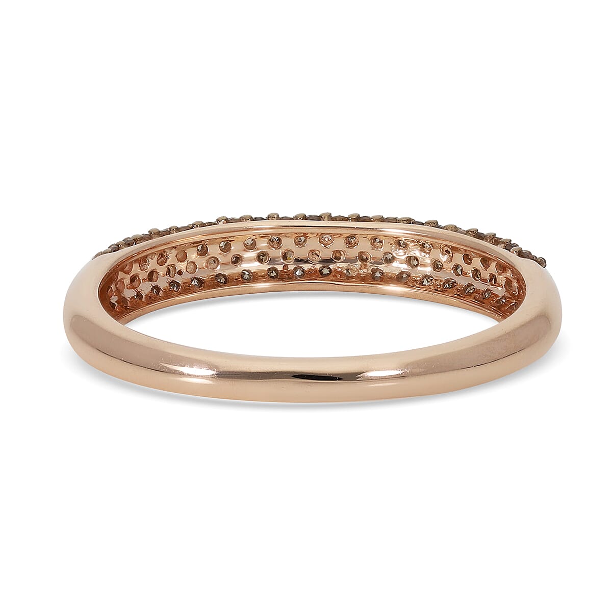 9K Rose Gold SGL Certified Natural Champagne Diamond Ring 0.50 Ct.