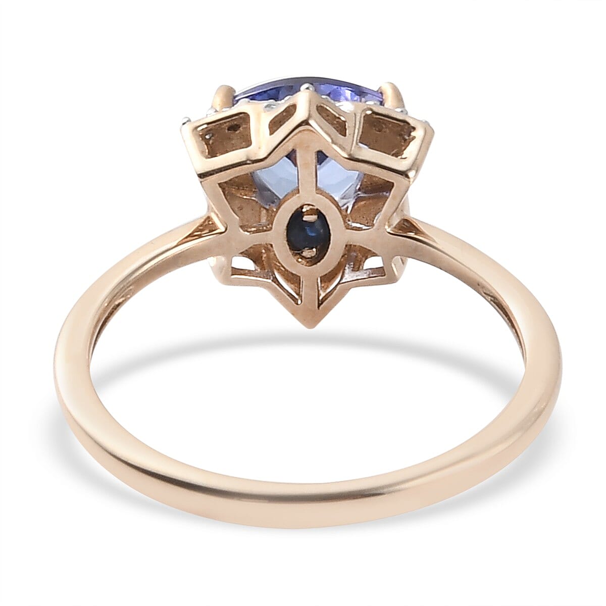 GP Tulip Italian Garden Collection 9K Yellow Gold  Tanzanite, Diamond Ring 1.10 Ct.