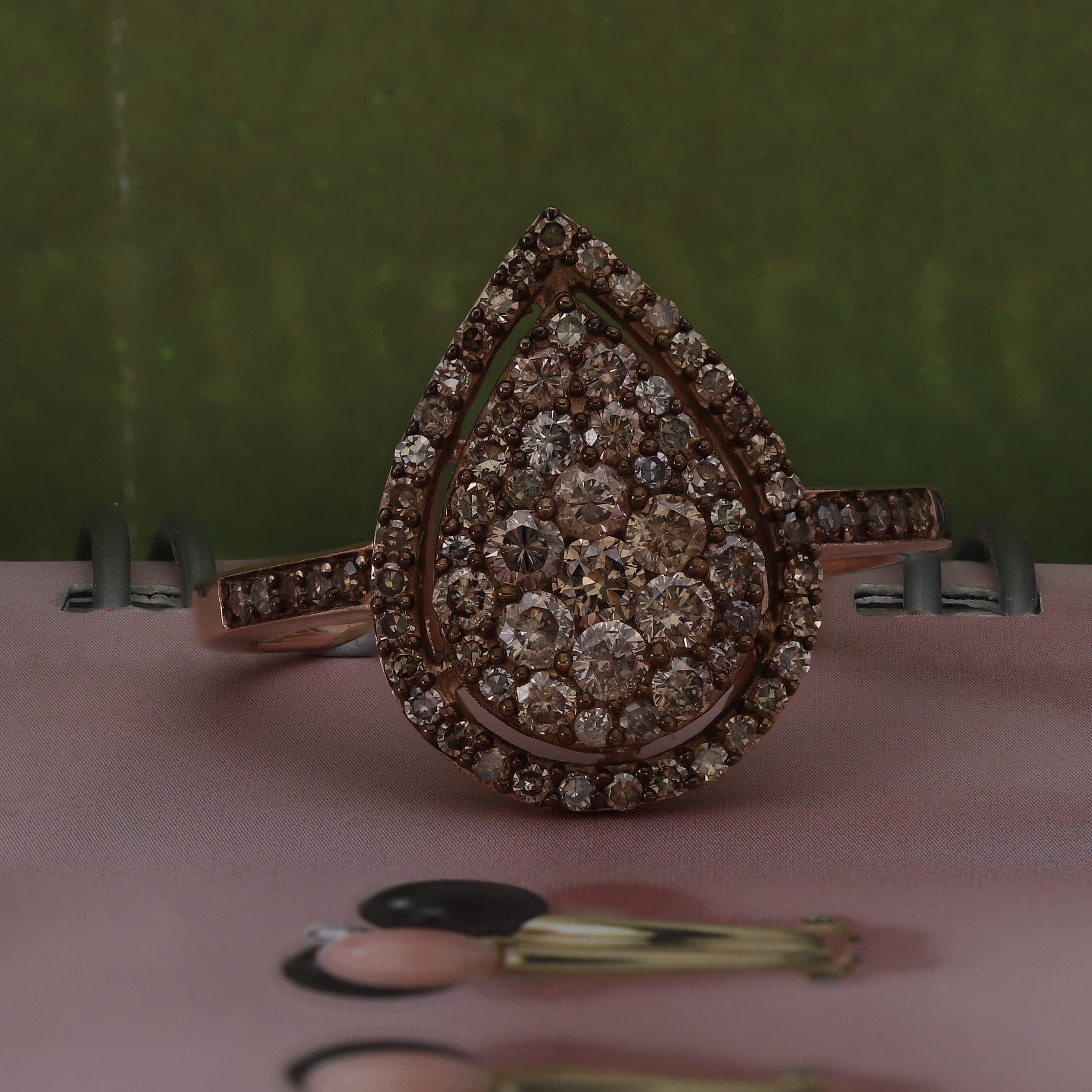 9K Rose Gold SGL Certified Champagne Diamond (I3) Ring 1.00 Ct.