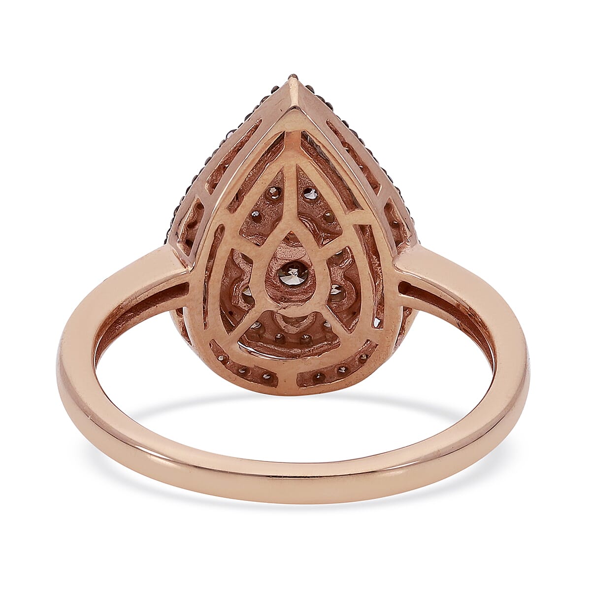 9K Rose Gold SGL Certified Champagne Diamond (I3) Ring 1.00 Ct.