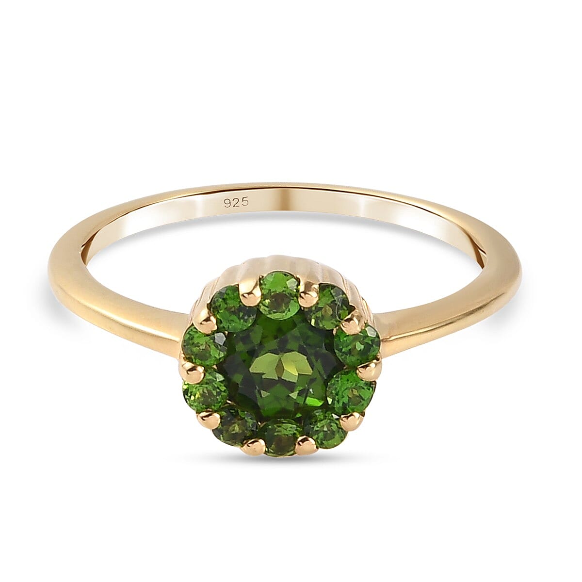 Chrome Diopside Ring in 14K Gold Overlay Sterling Silver