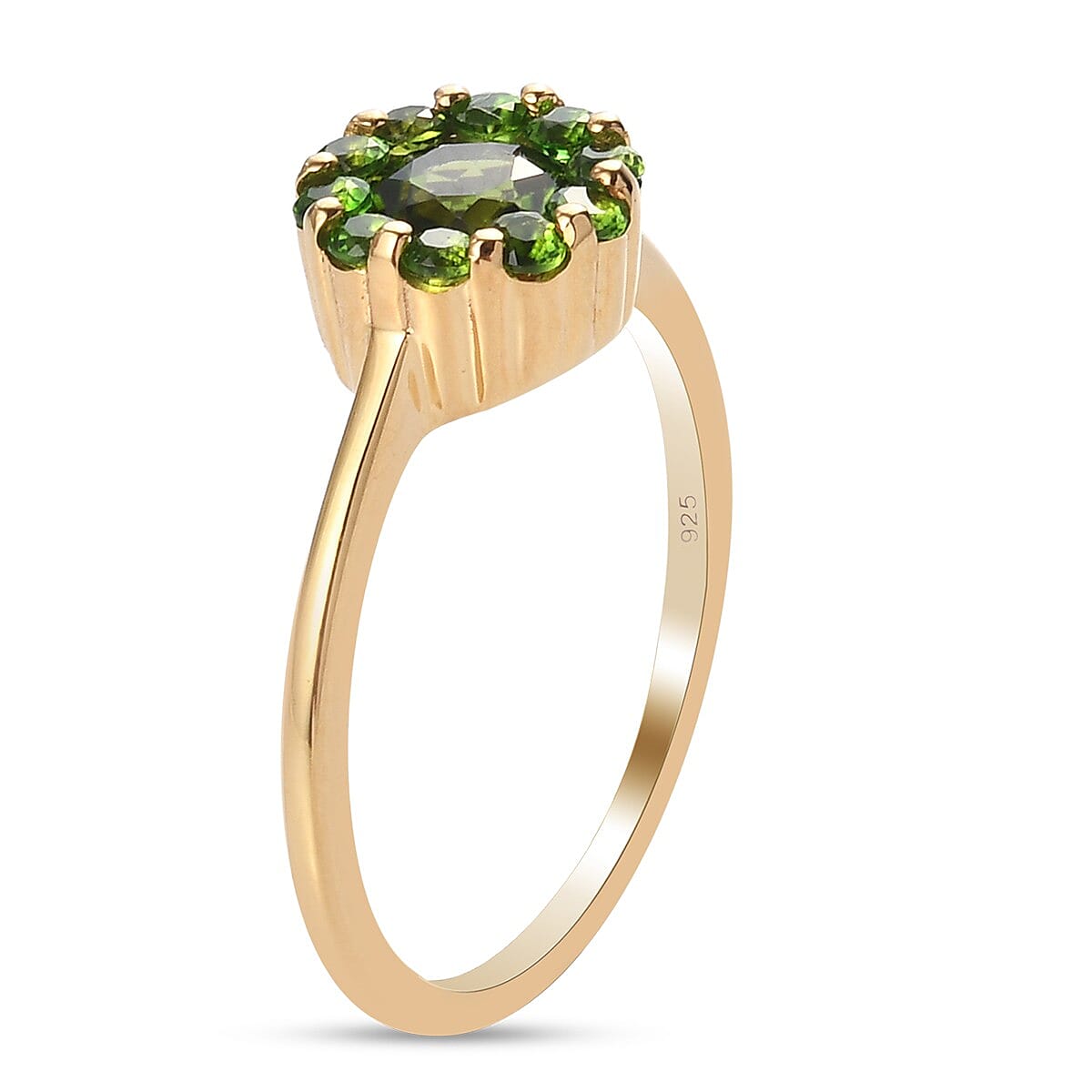 Chrome Diopside Ring in 14K Gold Overlay Sterling Silver